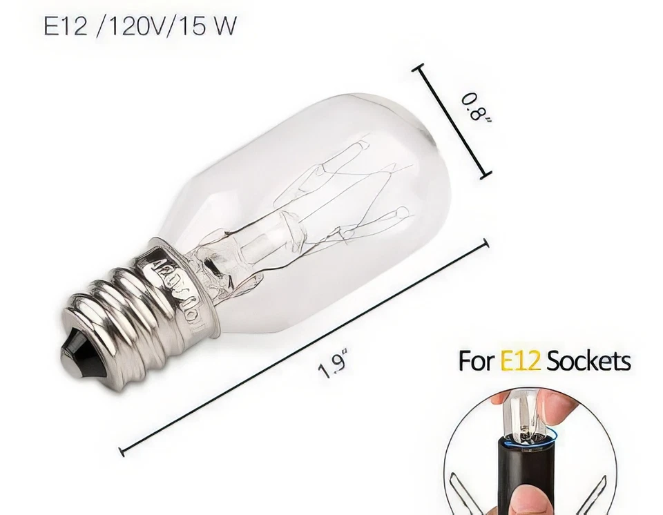 Himalayan Salt Lamp Replacement Light Bulbs, E12 Candelabra Base 15W T20 Bulbs - Image 2 of 4