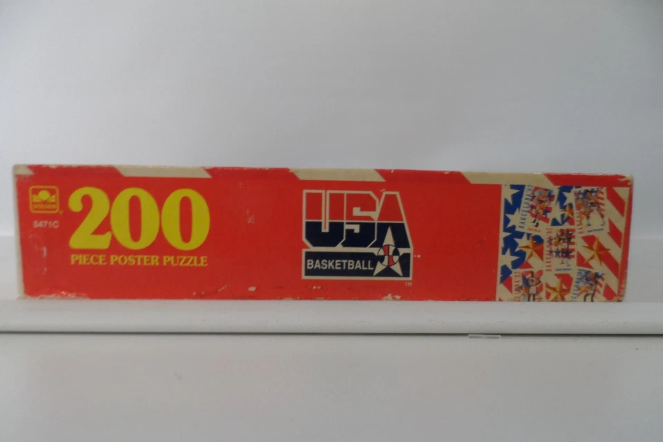 Quebra-cabeça pôster basquete vintage dourado EUA - 200 peças com cartão NBA Skybox - Imagem 2 de 4
