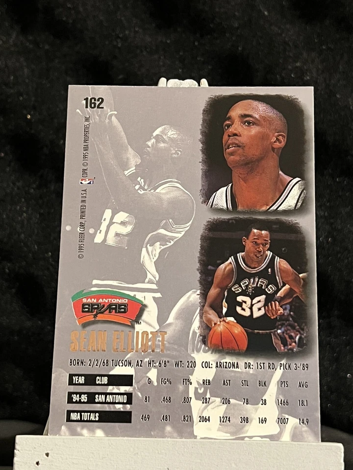 Sean Elliott 1995-96 Fleer Ultra #162, San Antonio Spurs Basketball NBA Card - Image 2 of 2