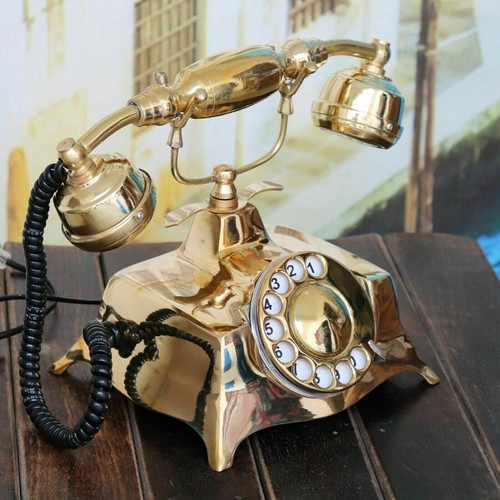 Messing Maharaja Stil Vintage Rotierende Anzeige Telefon Prunkstück Design Gift - Afbeelding 5 van 6