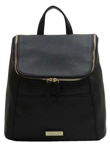 London Fog Black Bowery Backpack London Fog Bowery Medium Size Woven Black Backpack NWT | eBay main image 3