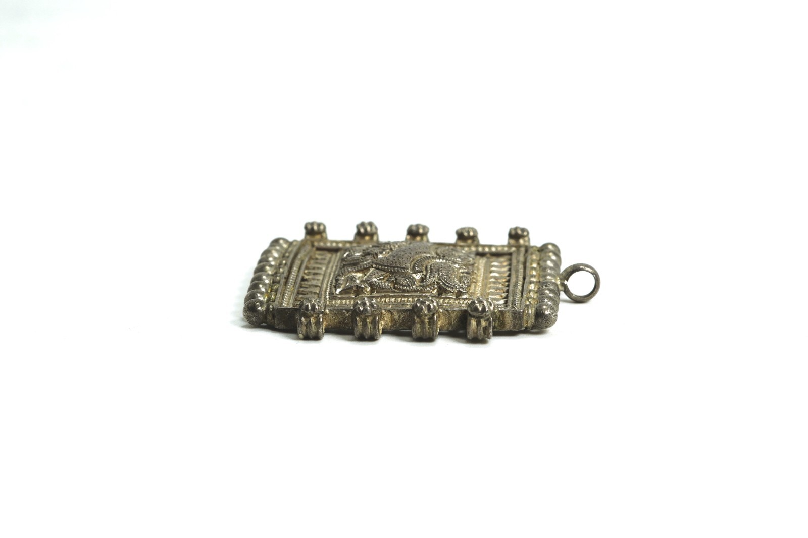 Vintage Silver Square Pendant Possibly Chinese Fo… - image 3