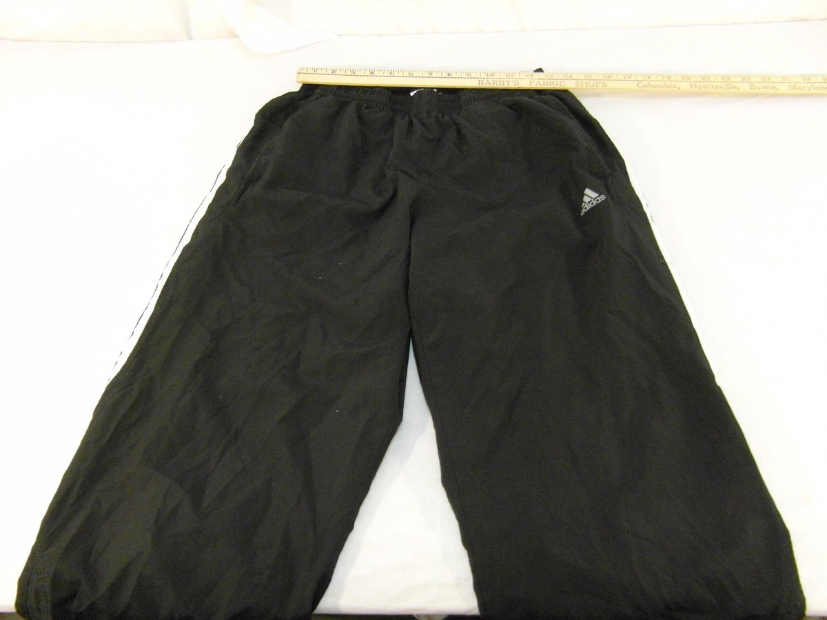 Adult Men's Adidas Black White Lined Athletic Track Crossfit Pants Weights  30854