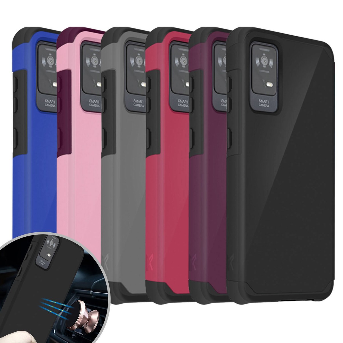 For TCL ION X / ION V Phone Case Magnet Mount Friendly Hard Hybrid Cover For TCL ION X / ION V Phone Case Magnet Mount Friendly Hard Hybrid Cover