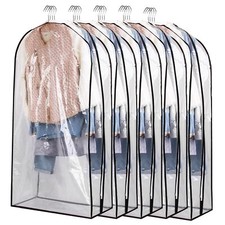 5x Dustproof Garment Bag for Hanging Clothes Storage Bag Clear Suit Dress Cover
