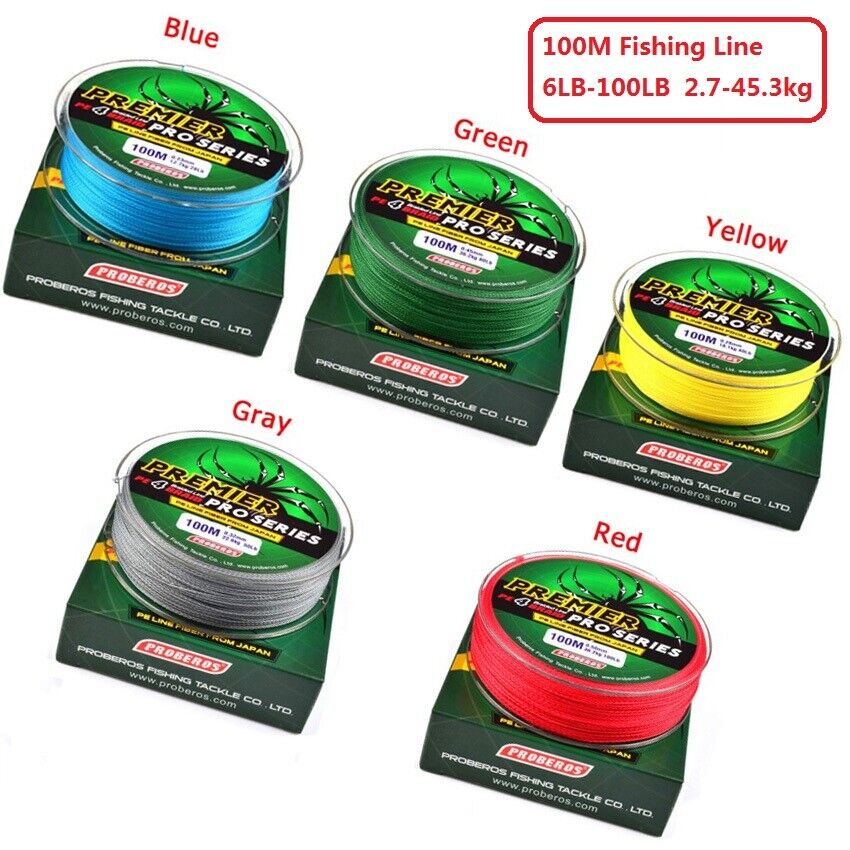 100M 6LB-100LB Super Strong PE 4 Strands Spectra Braid Fishing Line 0.4#-10#