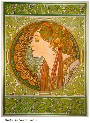   Mucha - Le Laurier Poster c1900s - Multiple Sizes