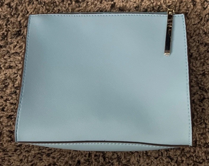 Bolsa de viaje cosmética azul Elizabeth Arden estuche azul claro sólido 8 x 6 3/4 x 3 1/2 Foto 2 de 2