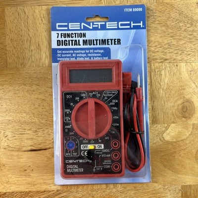 Cen-Tech 7 Function Multi-Tester, Item #69096 Red 32'' Leads New In Package