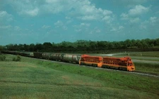 Louisiana & Delta Train NI1 with CF7 Locomotives New Iberia Postcard