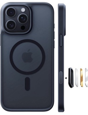 TORRAS for iPhone 16 Pro Case Translucent Matte Black Compatible with MagSafe