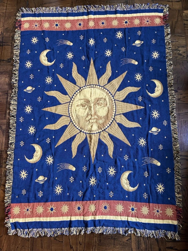 Vintage 90s New in Package Celestial 100% Cotton Woven Double Sided Blanket - Image 2 of 4