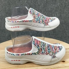 Easy Spirit Shoes Womens 11 W Traveltime Slip On Mule Clogs White Multicolor