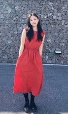 Uniqlo:C Dress Gathered Sleeveless Designer Clare Waight Keller Minimalist