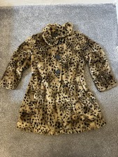 River Island Faux Fur Leopard Print Coat Size 10 Occasion/Casual/ Business/Work