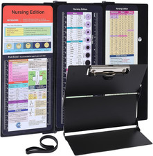 Nursing Clipboard Foldable Pocket Size-Nursing Edition Cheat Sheets Aluminum 3 L