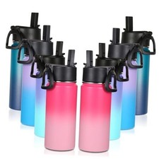 16 OZ Kids Water Bottle Bulk Pack,Insulated Sports Bottles with 8 Assorted