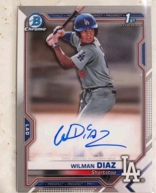 2021 Bowman Chrome Wilman Diaz Los Angeles Dodgers 1st Auto RC