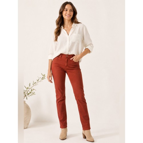 Toad&Co Skinny Pants Women's Size 6 Rust Burnt Orange Organic Cotton Stretch