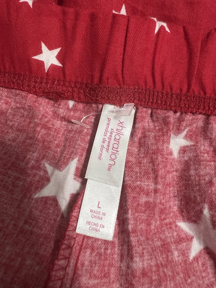 Xhilaration Women Red With Starts Sleepwear Shorts Size L 100% Cotton #210 NWOT - Image 4 of 4