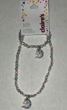 NWT Claire s Girls Unicorn Necklace Bracelet Set