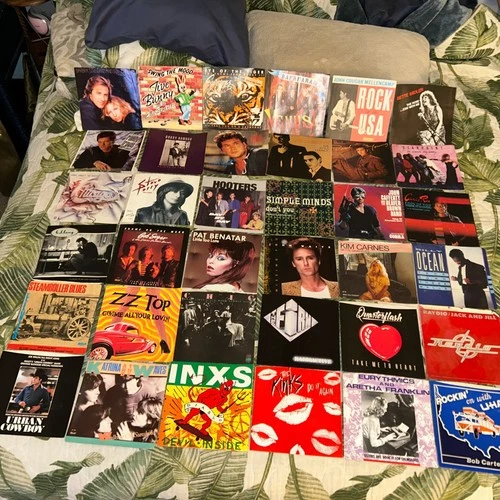 LOT 36 Record PICTURE SLEEVES 45 80s New Wave Rock No Vinyl ZZ Top INXS Journey