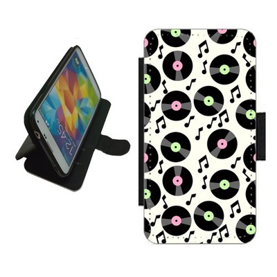 Vinyl Schallplatte Muster Handy Hülle Brieftasche Flip Cover für iPhone Samsung Pixel VYL1