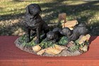 Vintage Black Lab Mother & Pups Sculpture Living Stone Inc  (?) Home Decor — photo 3