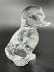 Fenton Duckling paperweight figurine - clear  solid glossy glass  - 2 3/4”