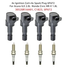 4x Ignition Coil+4x Spark Plug UF672  Für Acura ILX 2.0L  Honda Civic HR-V 1.8L