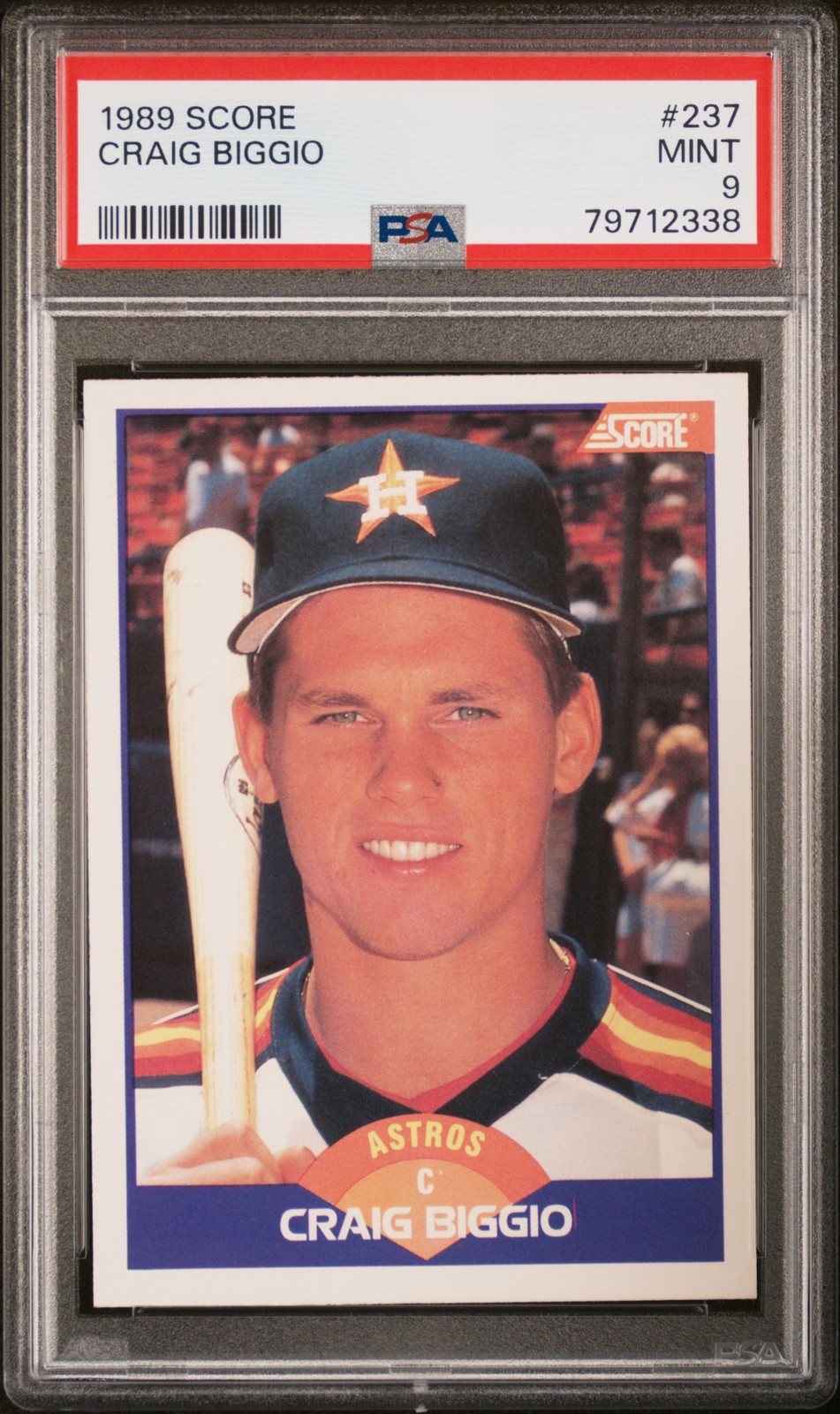 1989 SCORE #237 CRAIG BIGGIO ROOKIE RC PSA 9