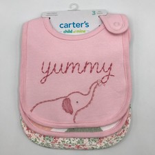 Carter's Child of Mine 3 Pack Water Resistant Snap Clasp Bibs NWT