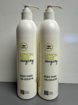 2 PACK lot Paul Mitchell Tea Tree Lemon Sage Energizing Body Wash Gel 12oz Pump