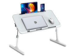 Laptop Bed Tray Desk, Foldable and Adjustable Lap Table with Heights and Angl...