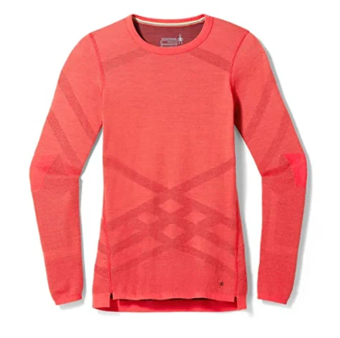 Smartwool Intraknit Merino 200 Top Women Medium Red Base Layer Long Sleeve