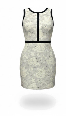 H&M Ivory Floral Sleeveless Dress Fitted Cocktail Party Event Career US 8