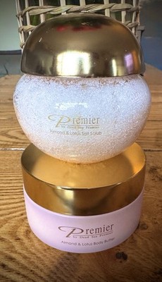 Premier Dead Sea Almond & Lotus Body Scrub & Body Butter Set, BRAND NEW SEALED