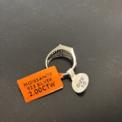 Größe 10 Herrenring 925 Sterlingsilber 2,00 ctw Moissanit