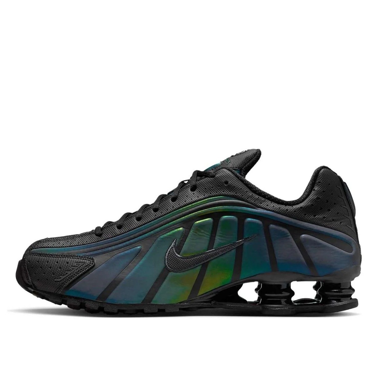 Nike Shox R4 トレーニングシューズ 黒/青 Nike Shox R4 SE Mens Running Shoes Size 10.5 Black Iridescent