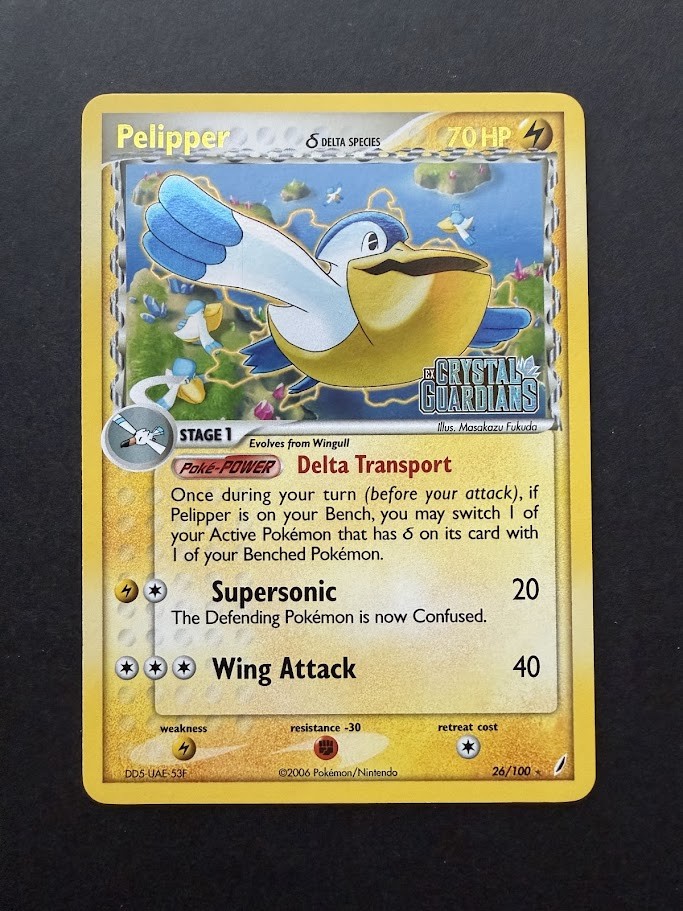 Pelipper (Delta Species) 26/100 Reverse Holo Rare Crystal Guardians NM
