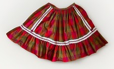Vintage 1950s Handmade Plaid Full Midi Skirt M Prairie Folk Cottagecore Eyelet