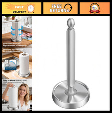 Stainless Steel Paper Towel Holder - One-Handed Tear, Non-Slip Base, Damping Fun