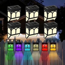 Solar Wall Lights Outdoor Fence Garden Waterproof Decorative Lamps 2 Mode 6 Pack