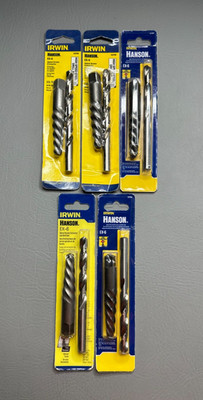 Lot of 5 Irwin Hanson Spiral Screw Extractor and Drill Set 53706 EX-6 New