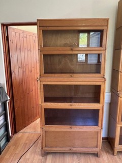 Large antique Globe Wernicke style wood and glass display case