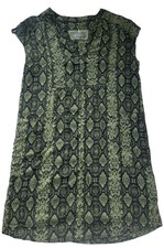 Anthropologie Dress Size S Green Rachel Sleeveless Snake AOP Neck Pocket Tunic