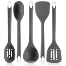 Heat Resistant Silicone Cooking Utensils Set - 13" BPA Free Kitchen Gadgets