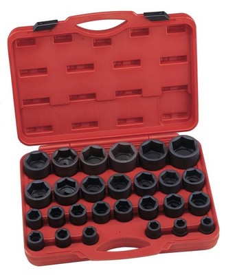 Genius Tools Impact Socket Set 27 Piece Metric 3/4 Inch Drive CR-Mo Steel Hea...