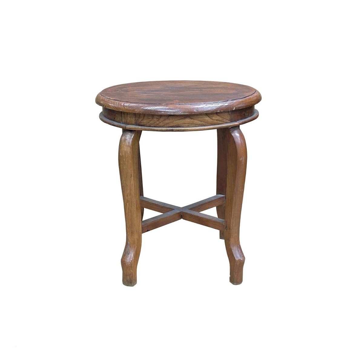 Vintage Oriental Oval Brown Cross 4 Legs Wood Stool ws4905 | eBay