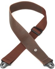 D'Addario Comfort Leather Auto Lock Guitar Strap - Brown